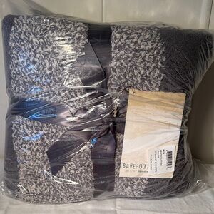 Barefoot Dreams Gray and White Throw Blanket